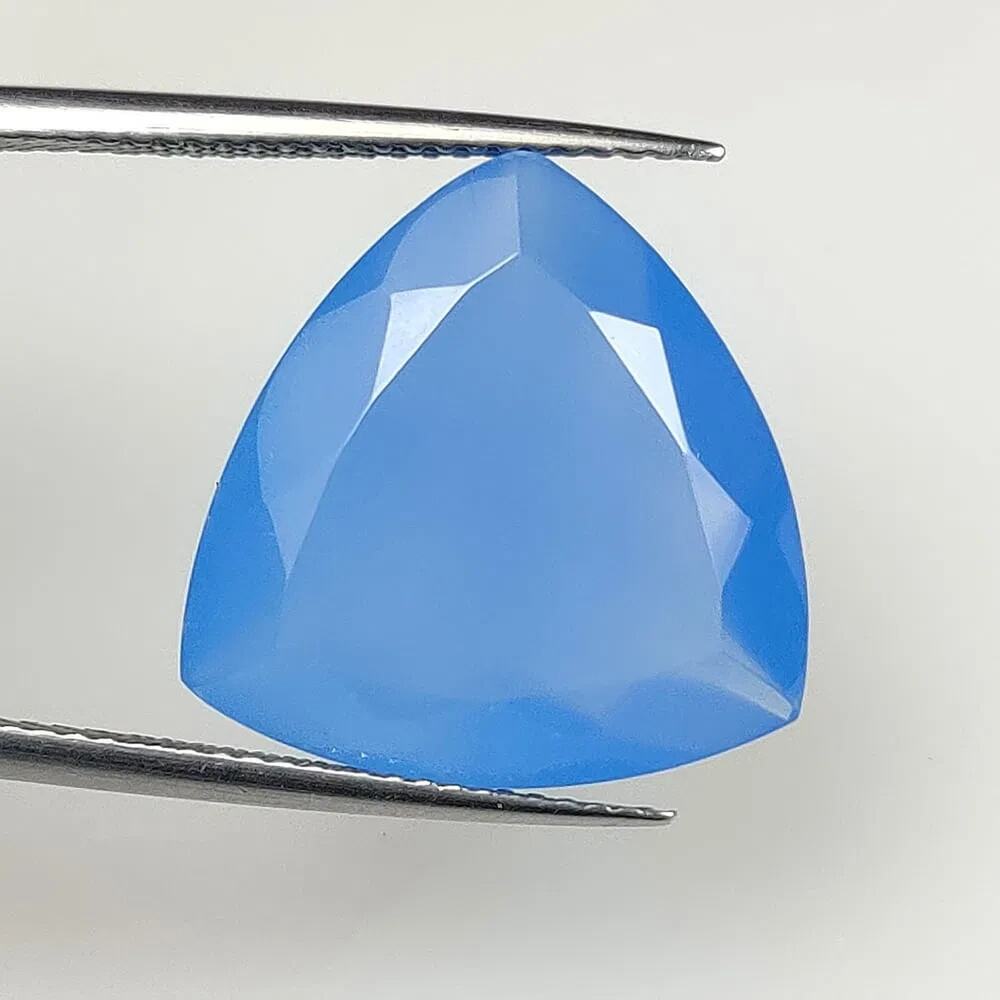 11.58 Ct Natural Blue Onyx Trillion Cut, Brazil